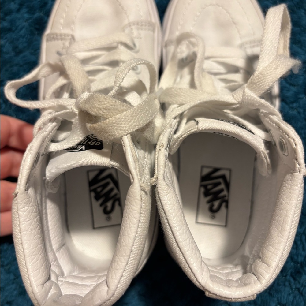 VANS Kids White High-Top Classic Sneakers Size 13 - Picture 5 of 7